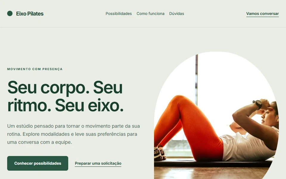Design do modelo Eixo Pilates