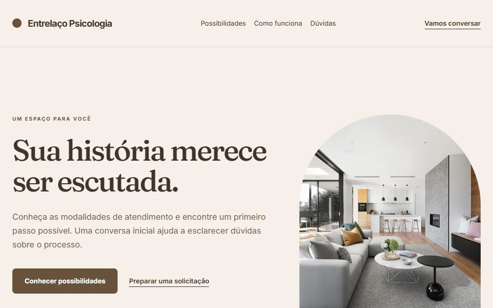 Design do modelo Entrelaço Psicologia